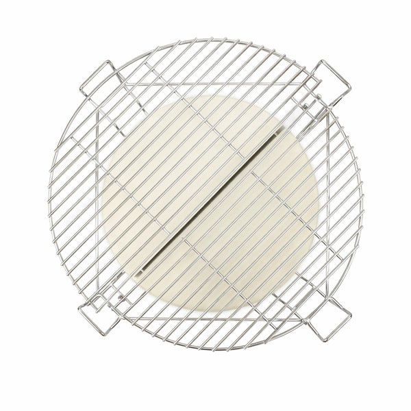 Pizzastein mit Metallgrill