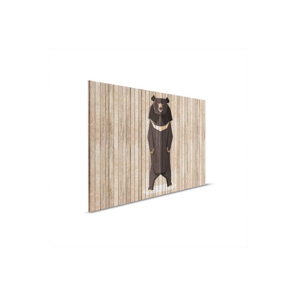 Wandbild mit Bär Motiv auf Holz