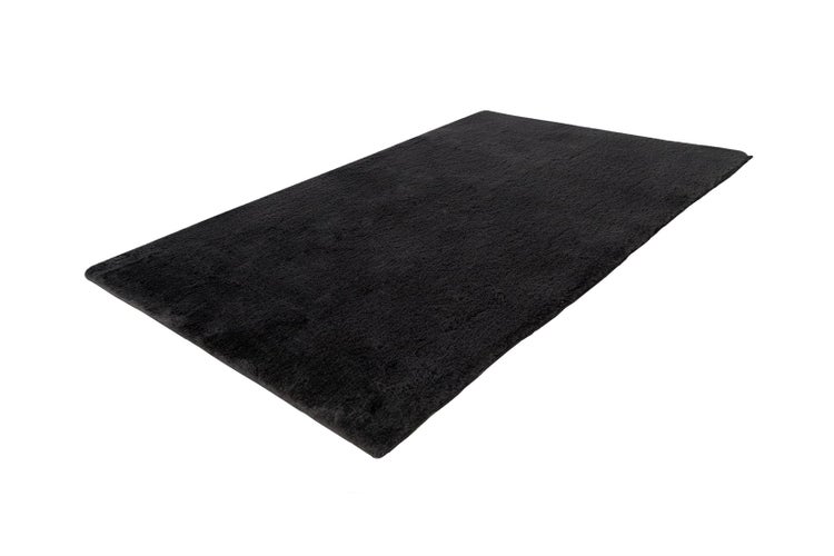 Kurzflor Teppich Enchantia Dunkelgrau 22 mm Uni 70 x 130 cm