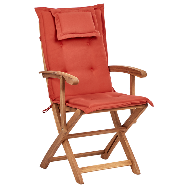 Gartenstuhl aus Holz mit Auflage