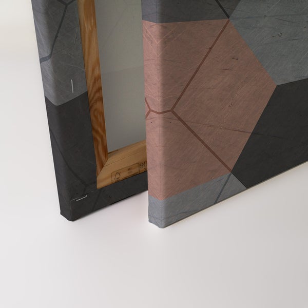Wandbild auf Leinwand mit geometrischem Muster auf Holzrahmen gespannt
