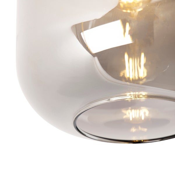 Design Deckenlampe schwarz mit gold mit Rauchglas - Zuzanna
