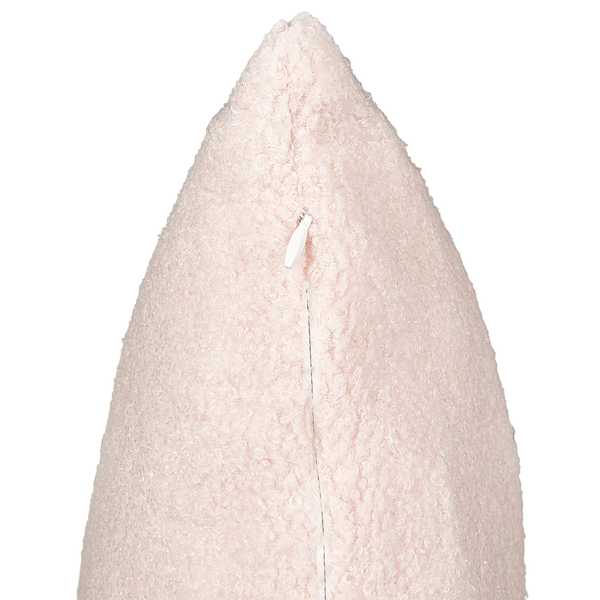 Dekokissen 2er Set LEUZEA Bouclé 60 x 60 cm Pastellrosa Ohne Muster