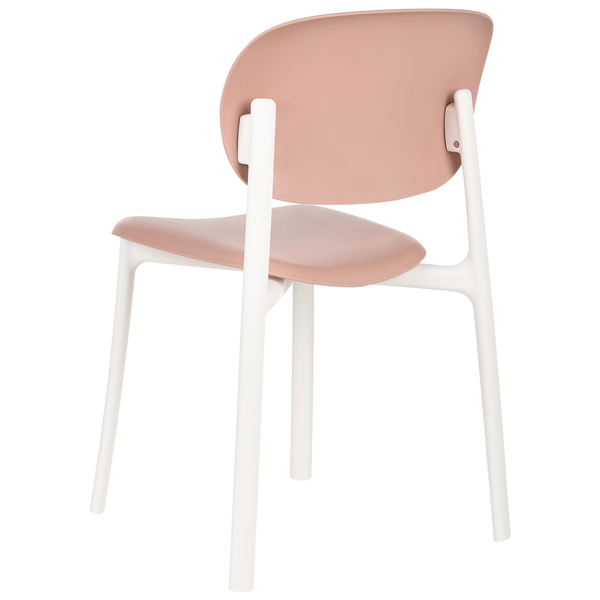 Stuhl mit Kunststoffschale und weissem Gestell