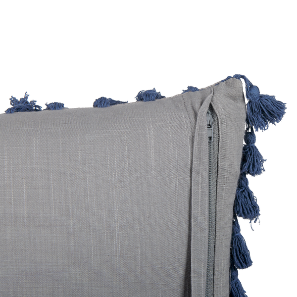 Dekokissen 2er Set CARPINUS Leinen 45 x 45 cm Grau Ohne Muster