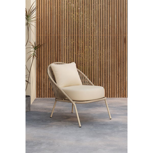 Lindos Loungesessel beige. 2er Set