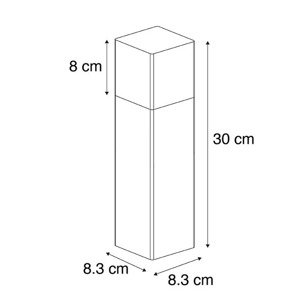 Stehende Außenlampe schwarz mit opalweißem Schirm 30 cm - Dänemark