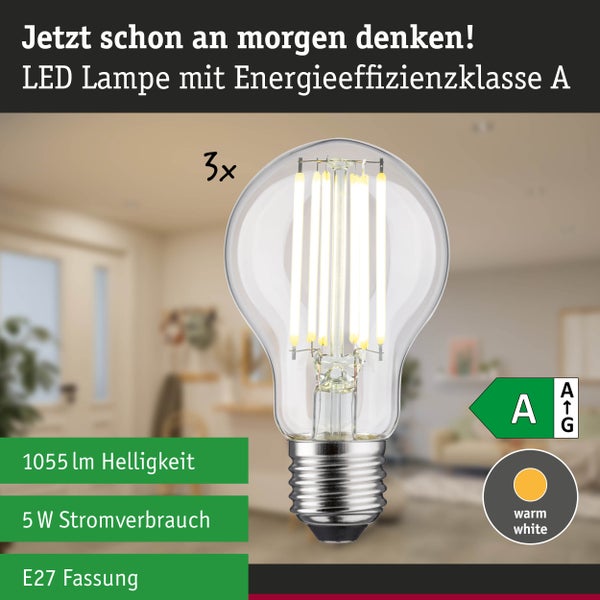Drei LED-Lampen mit E27-Fassung