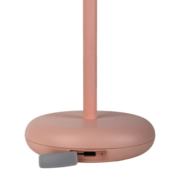 Akku-Tischleuchte PASI für Außen und Innen, aus Metall und Kunststoff in Rosa, dimmbar, mit Touch- und Memory-Funktion, ca. 26 cm hoch