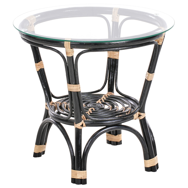 Bistro Set inkl. Kissen PECORINI Rattan Schwarz
