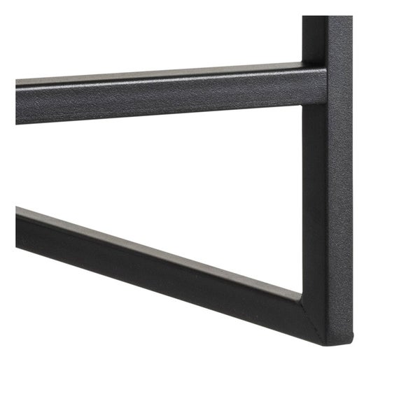 Seaford Wandgarderobe 1 Regal 7 Haken schwarz. 77 X 28 X 22 cm