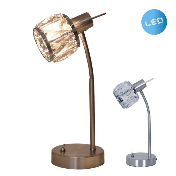 LED Tischleuchte mit Kristallelementen