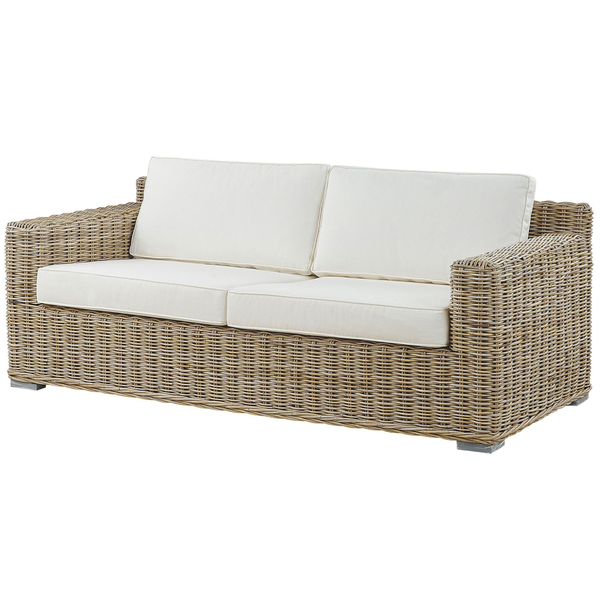 Gartensofa 2-Sitzer ARDEA Rattan Hellbraun