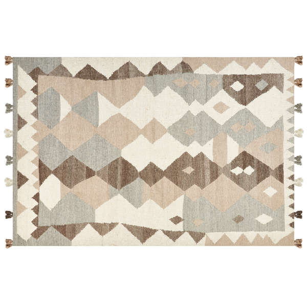 Teppich ARALEZ Beige 200 x 300 cm Wolle Kelim
