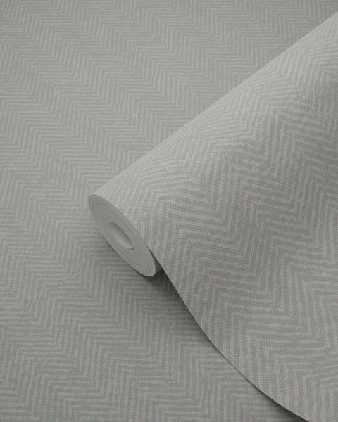 Origin Wallcoverings Tapete Fischgrätmuster Graugrün - 0,53 x 10,05 m - 347663