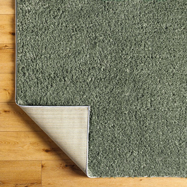 Hochfloriger Shaggy-Teppich Einfarbig Grün 120x180 cm SOSO