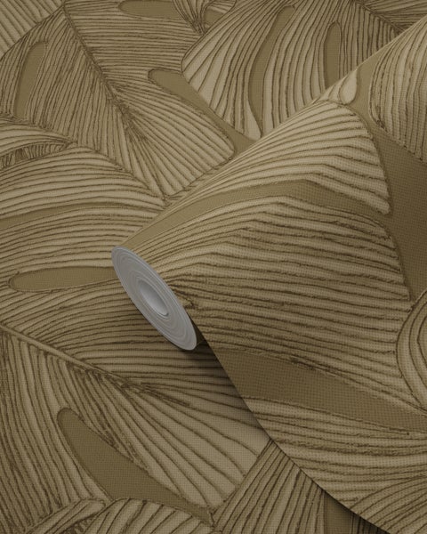 Origin Wallcoverings Tapete 3D Muster Blätter Braun - 50 x 900 cm - 347918