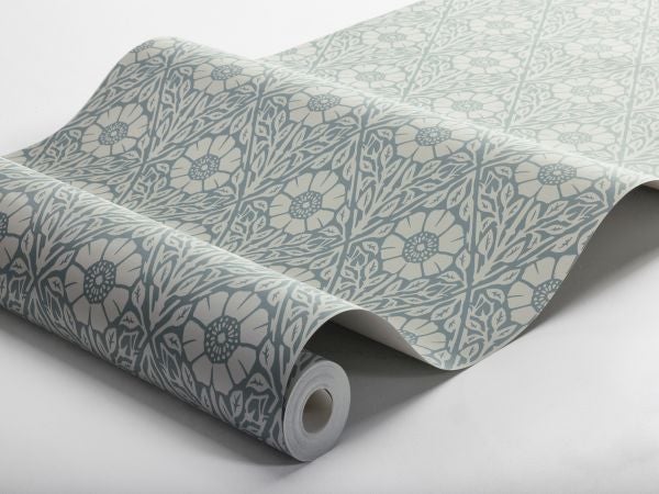 Borastapeter Tapete Blumenmuster Blau - 53 cm x 10.05 m - 662566