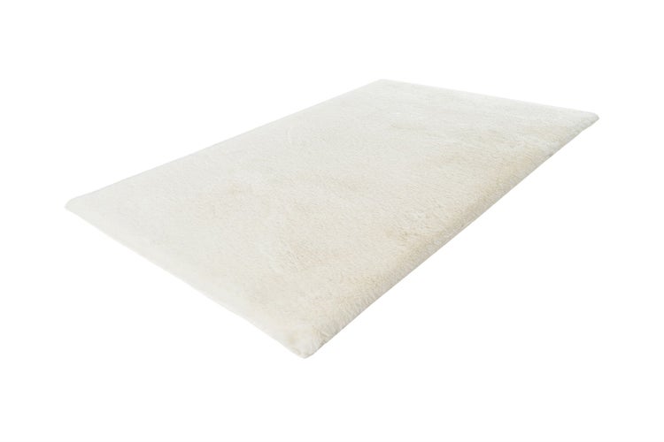 Kurzflor Teppich Oasisia Weiß 22 mm Uni 50 x 90 cm