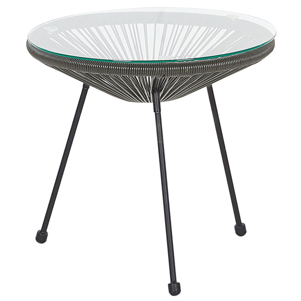 Bistro Set ACAPULCO II Polyrattan Dunkelgrau