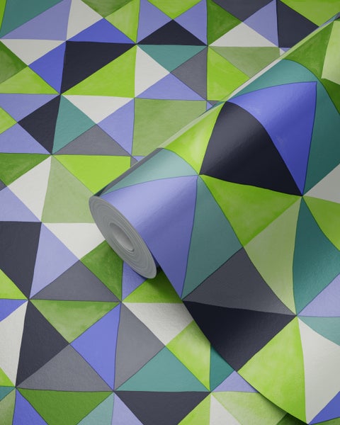 Origin Wallcoverings Tapete kubistisches Muster Grün - 53 cm x 10.05 m - 346914