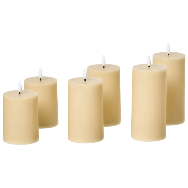 Sechs LED-Echtwachskerzen