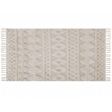 Teppich DIDIM Beige 80 x 150 cm Baumwolle