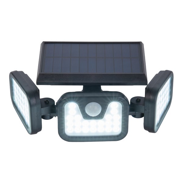 LED Solar Außenwandleuchte Pacita, Multifunktionsleuchte  Außenwandlampe aus  Kunststoff in Schwarz, 28,3 x 13,5 x ca. 11 cm