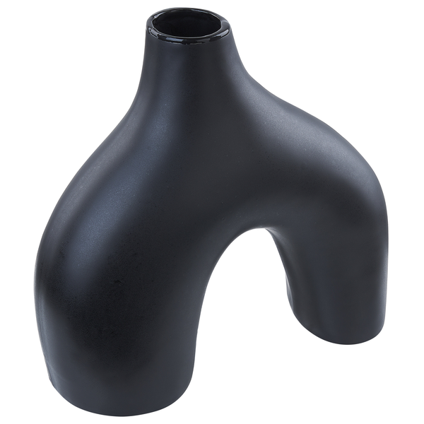 Blumenvase LAMIA Keramik 30 cm Schwarz