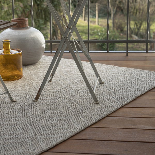 Kurzflor Teppich Xemo Taupe Orientalisch 120 x 170 cm