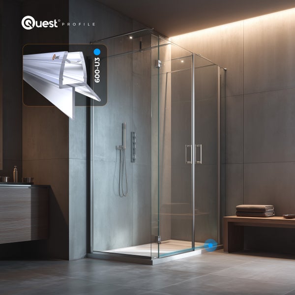 Komplette Duschkabine mit Profil inklusive Duscharmatur und Duschkopf