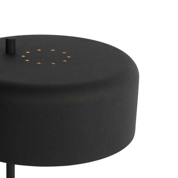 Retro-Tischlampe schwarz mit goldenem Innenleben – Jinte
