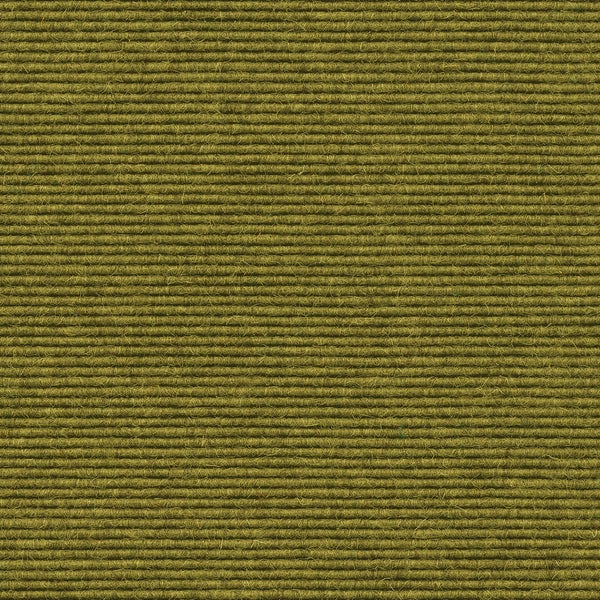 Gerippter Teppichboden in Grün mit horizontaler Struktur.