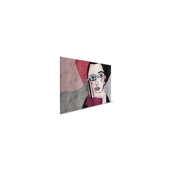 Abstraktes Kunstwerk mit Frauengesicht auf Leinwand