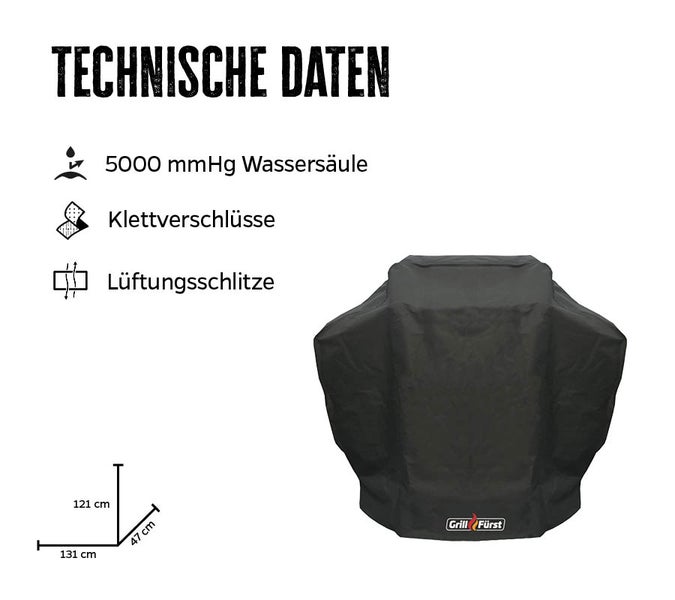 Grillfürst Abdeckhaube / Schutzhülle 131 x 47 x 121 cm Napoleon Rogue / Freestyle 365 / Triton 2 / Videro G3 / Broil King Crown 340