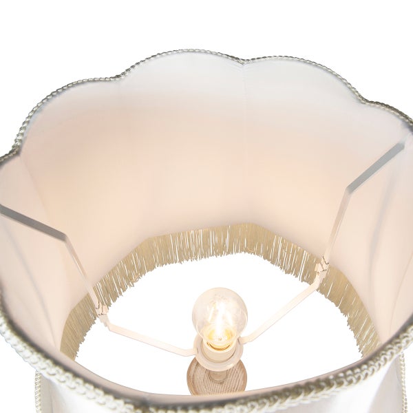 Graue Stehlampe mit Granny-Lampenschirm Creme - Classico
