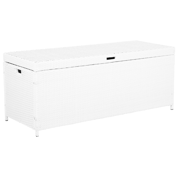Aufbewahrungsbox MODENA Polyrattan 158 cm 63 cm Weiß