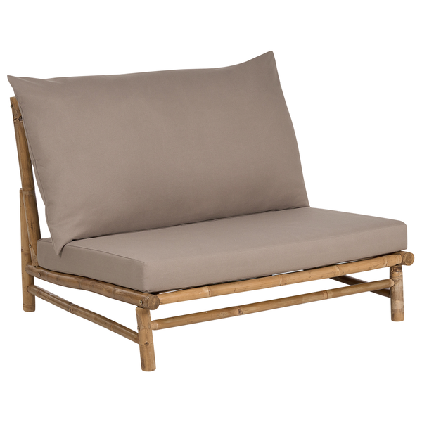 Set mit 2 Stühlen und Sitzkissen TODI Bambusholz Taupe