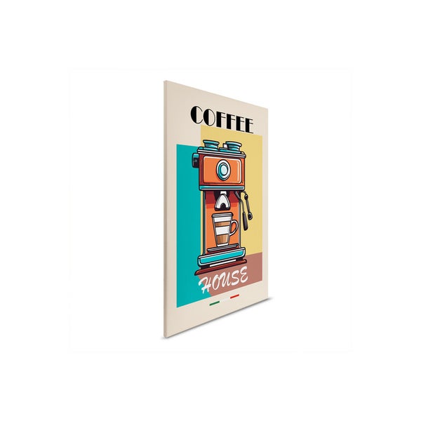 Dekorative Leinwand mit Kaffeemaschinenmotiv für die Wandgestaltung