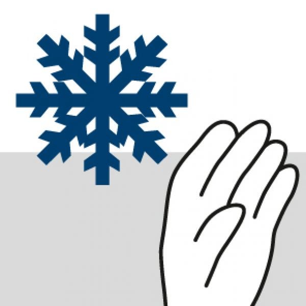 Symbol für Kältebeständigkeit und Hand