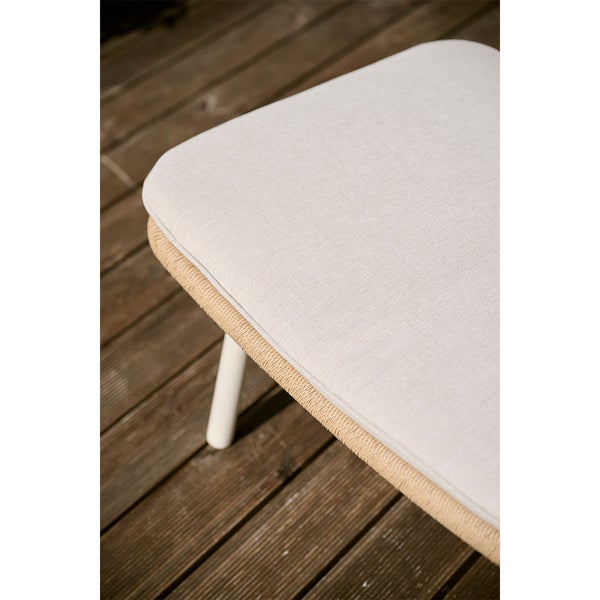 Bille Hocker mit Kissen beige, natur, grau. 78 X 50 X 41 cm