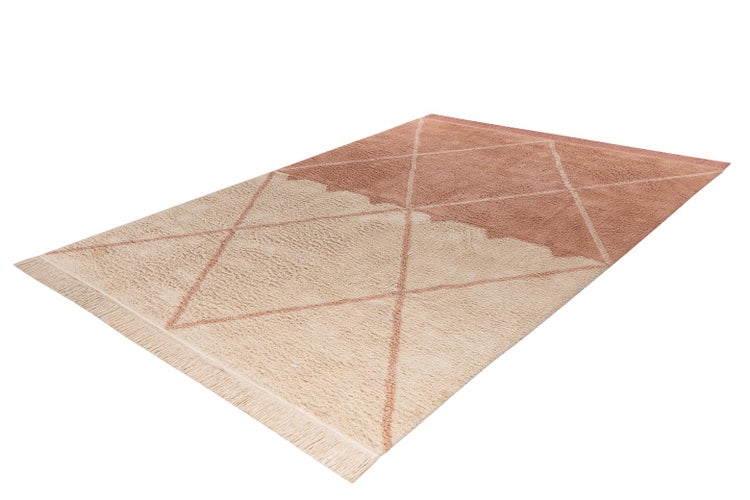 Kurzflor Teppich Milagros Creme / Altrosa Modern 120 x 170 cm