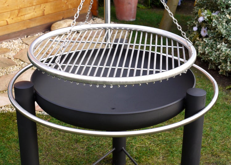 Libatherm hoher Schwenkgrill 70 cm Stahl und Edelstahl Grillgalgen und Feuerschale