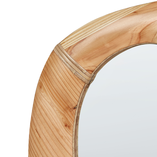 Wandspiegel NEURE 90 cm 77 cm Holz Naturfarben