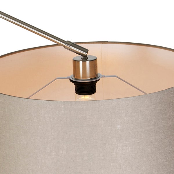 Moderne Stehleuchte Stahl mit Schirm taupe 45 cm - Editor
