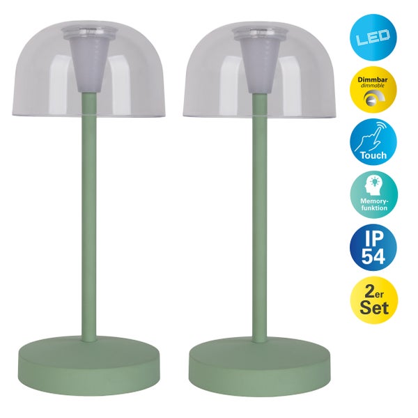 Zwei dimmbare LED Tischleuchten mit Touchfunktion im Set