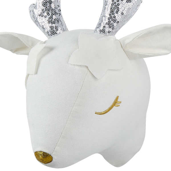 Wanddekoration für Kinder Reh SUZY Baumwolle 29 cm Weiß