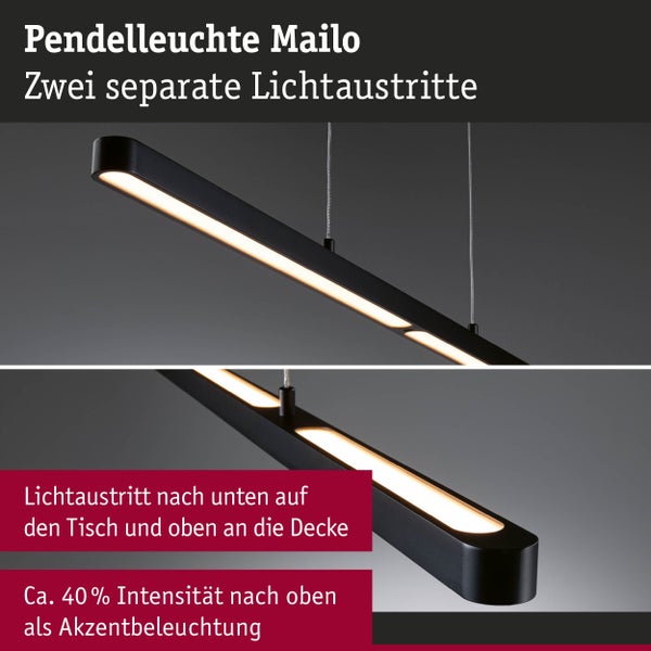 LED Pendelleuchte Mailo Touchless Sensor 2700K 3x600lm 3x10,5W Schwarz matt dimmbar