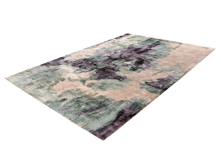 Rechteckiger Teppich mit abstraktem Marmormuster