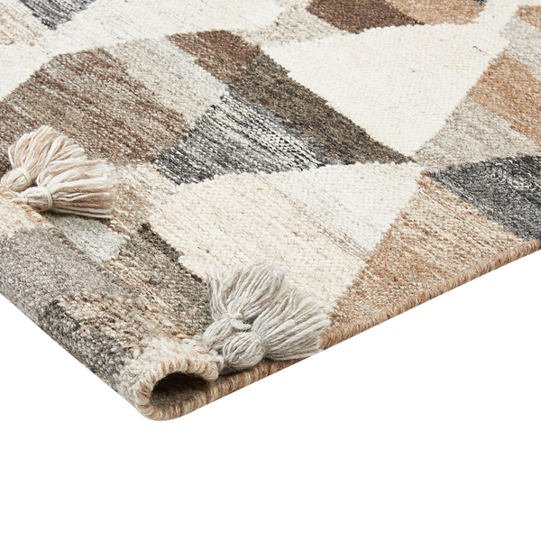 Kelim Teppich Wolle mehrfarbig 160 x 230 cm Patchwork Kurzflor ARGAVAND
